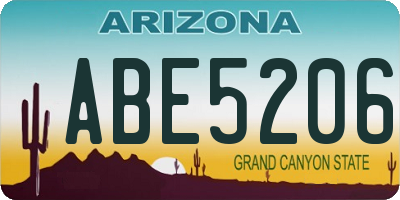 AZ license plate ABE5206