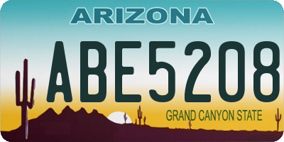 AZ license plate ABE5208