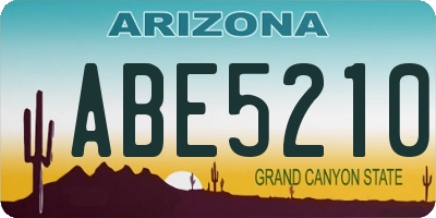 AZ license plate ABE5210