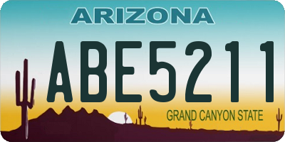 AZ license plate ABE5211