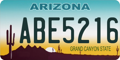 AZ license plate ABE5216