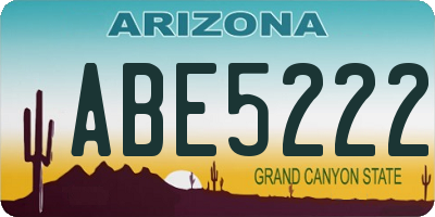 AZ license plate ABE5222