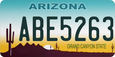 AZ license plate ABE5263