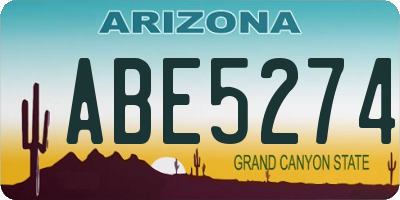 AZ license plate ABE5274