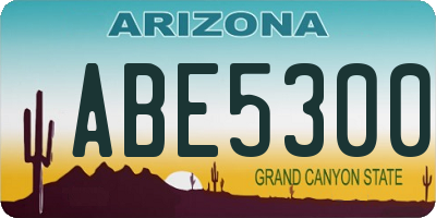 AZ license plate ABE5300