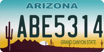 AZ license plate ABE5314