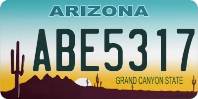 AZ license plate ABE5317