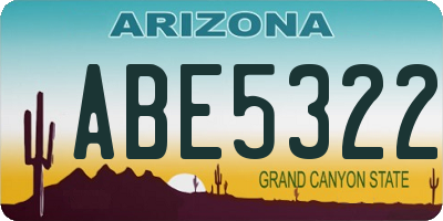 AZ license plate ABE5322