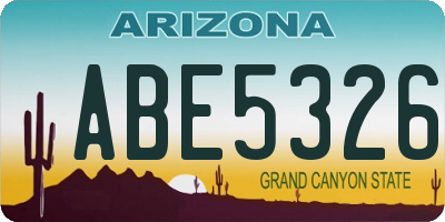 AZ license plate ABE5326