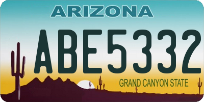AZ license plate ABE5332