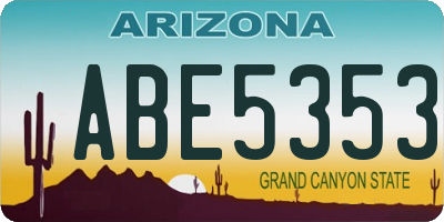 AZ license plate ABE5353