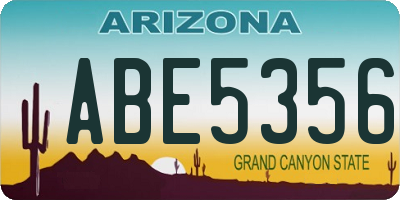 AZ license plate ABE5356