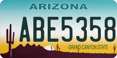AZ license plate ABE5358
