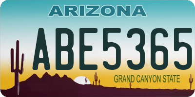 AZ license plate ABE5365