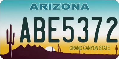AZ license plate ABE5372