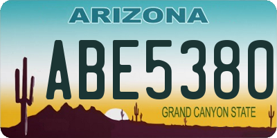 AZ license plate ABE5380