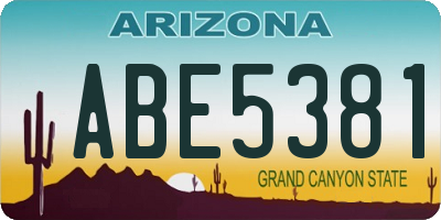AZ license plate ABE5381