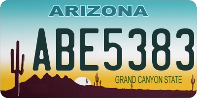 AZ license plate ABE5383