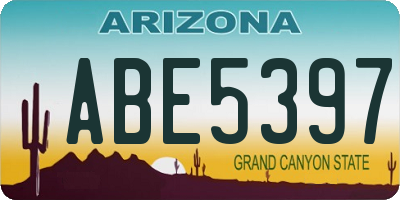 AZ license plate ABE5397