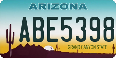 AZ license plate ABE5398