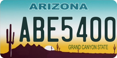 AZ license plate ABE5400