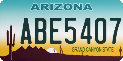 AZ license plate ABE5407