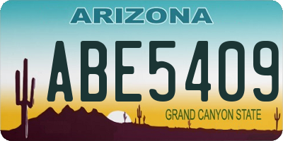 AZ license plate ABE5409