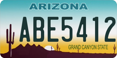 AZ license plate ABE5412
