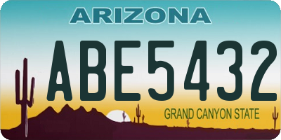 AZ license plate ABE5432
