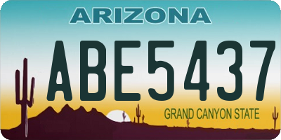 AZ license plate ABE5437