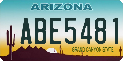 AZ license plate ABE5481