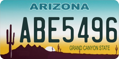 AZ license plate ABE5496