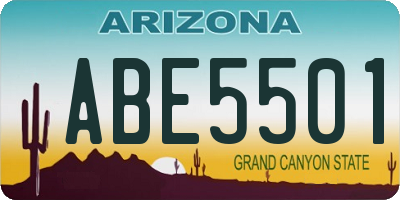 AZ license plate ABE5501