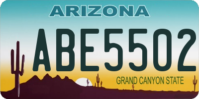 AZ license plate ABE5502