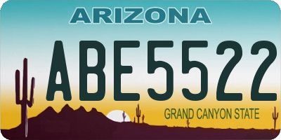 AZ license plate ABE5522