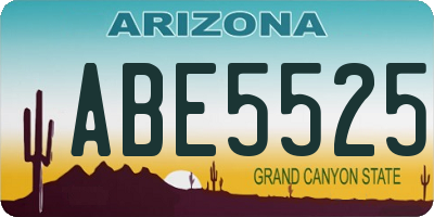 AZ license plate ABE5525