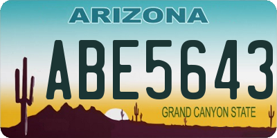 AZ license plate ABE5643