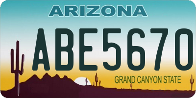 AZ license plate ABE5670