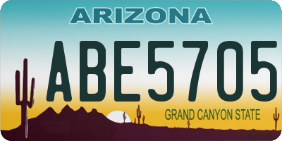 AZ license plate ABE5705