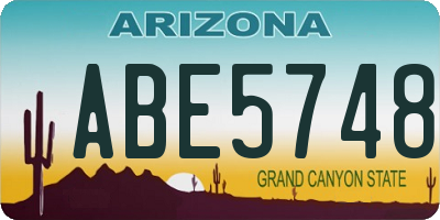 AZ license plate ABE5748