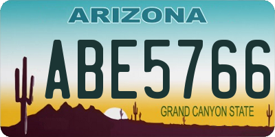 AZ license plate ABE5766