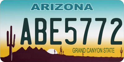 AZ license plate ABE5772