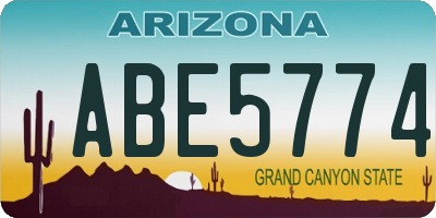 AZ license plate ABE5774