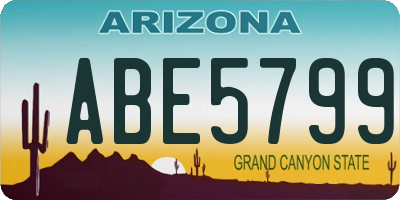 AZ license plate ABE5799