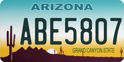 AZ license plate ABE5807