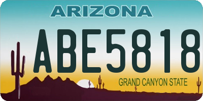 AZ license plate ABE5818