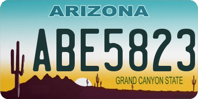 AZ license plate ABE5823