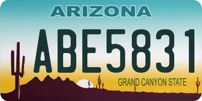 AZ license plate ABE5831