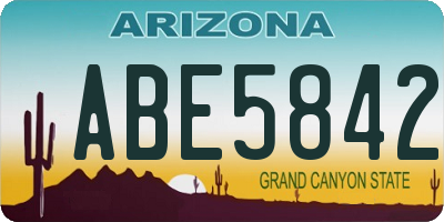 AZ license plate ABE5842