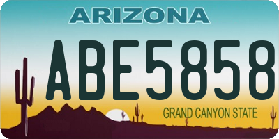 AZ license plate ABE5858